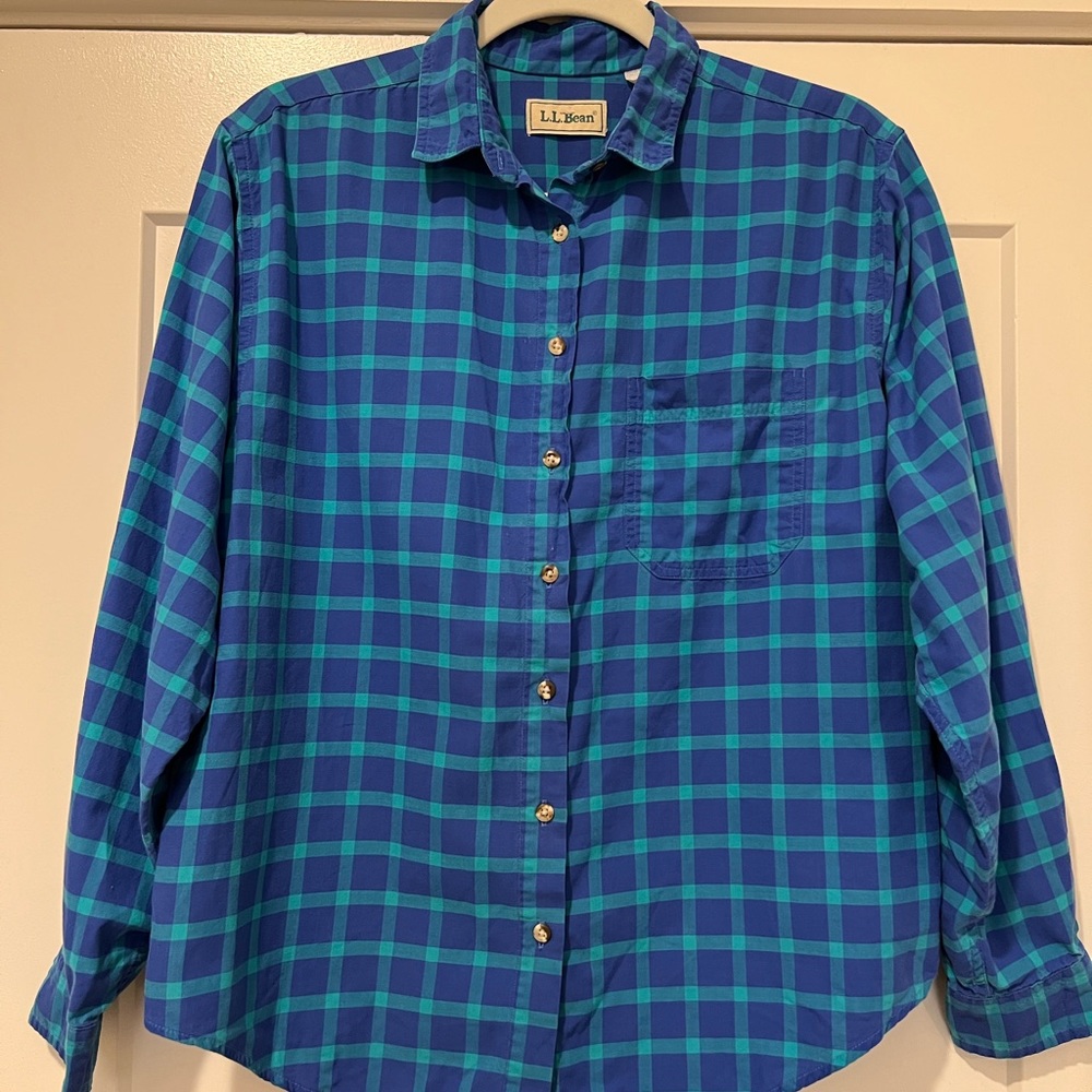 L.L. Bean plaid button up